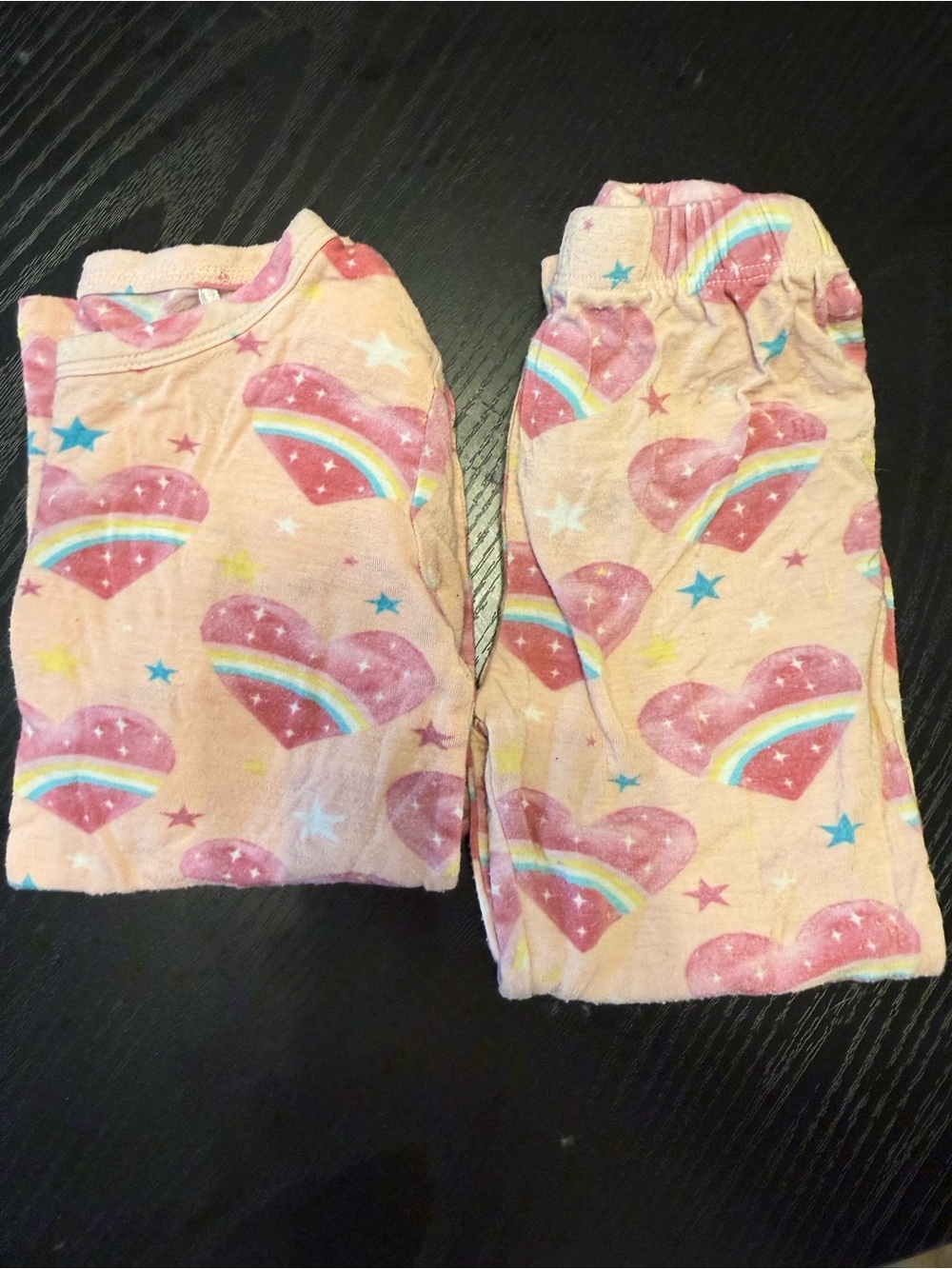 Posh Peanut Peach Heart & Rainbow Pajama Set